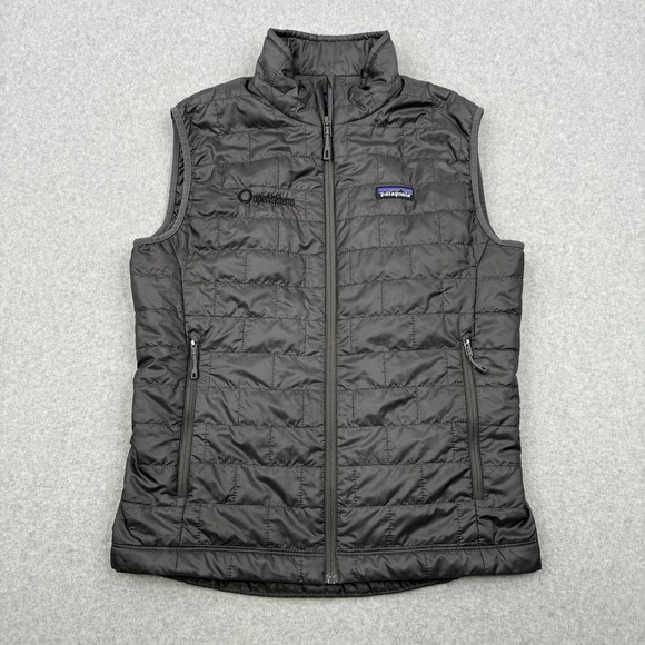 Patagonia Other - Patagonia Vest Mens Small Dark Gray Nana Puff Quilted Full Zip Primaloft Outdoor